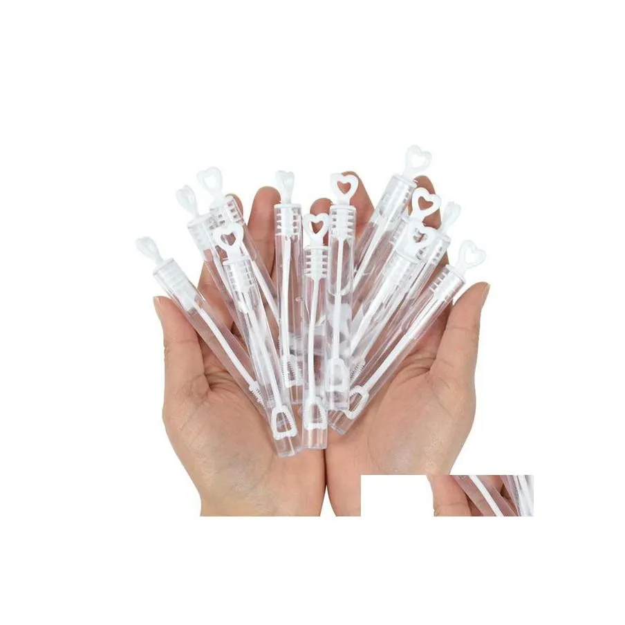 Party Favor Love Heart Wand Tube Bubble Soap Fles bruiloftgeschenken voor gasten verjaardag decoratie baby shower gunsten kinderen speelgoed drop d dhnxz