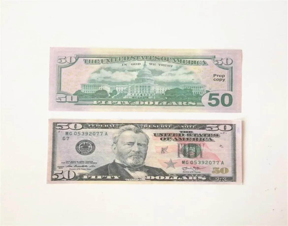 50 Size Movie prop banknote Copy Printed Fake Money USD Euro Uk Pounds GBP British 5 10 20 50 commemorative toy For Christmas Gif2180828