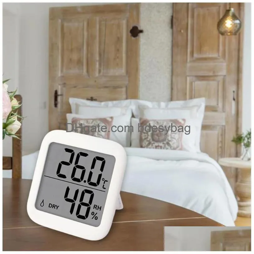 Desk Table Clocks Hygrometer Gauge High Accuracy Air Comfort Indicator Abs Wireless Backlight Recording Digital Temperature Fo Dro Dhtfw