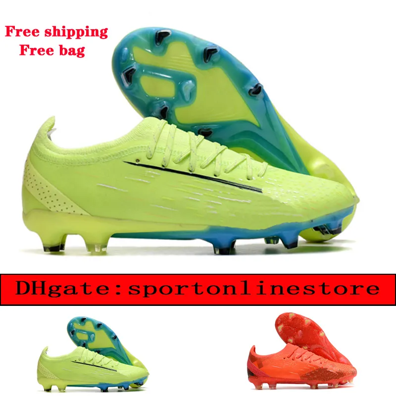 send with bag mens soccer boots Ultra Ultimate FG football cleats neymar shoes Tacos de futbol outdoor Firm Ground Breathable JR Knit Socks green