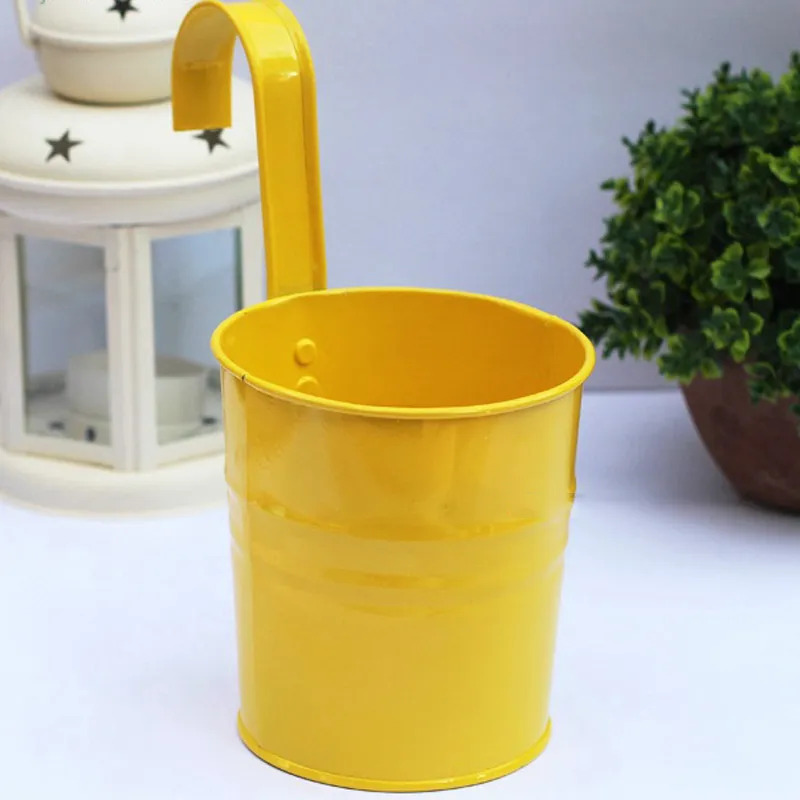 Home Garden Colorful Cute Succulents Flower Pot Balcony Hanging Flower Planter Pails Decoration Tin Suspensible Flowers Buckets BH4185 TQQ