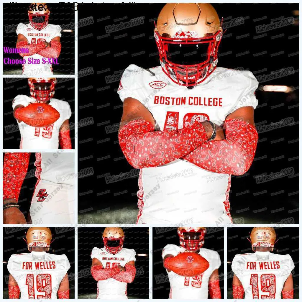 NCAA Boston College Eagles Red Bandana Foodball Jersey Jack Brandon Matthew Rueve Xavier Coleman Javian Dayne