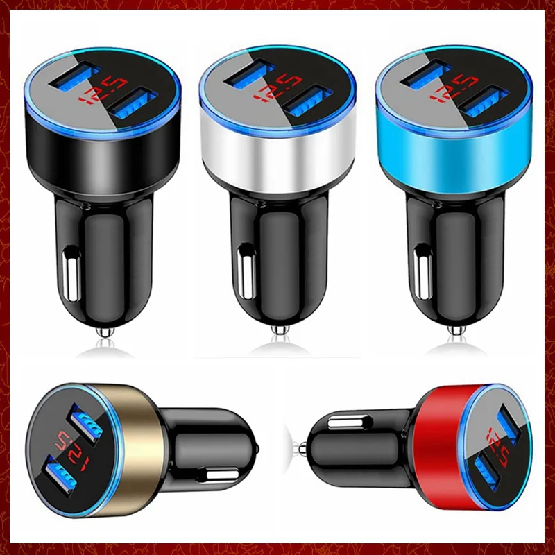 CC356 4,8A 5 V ładowarki samochodowe 2 porty Szybkie ładowanie dla Samsung Huawei iPhone 11 8 Plus Universal Aluminium Dual USB Car-Charger