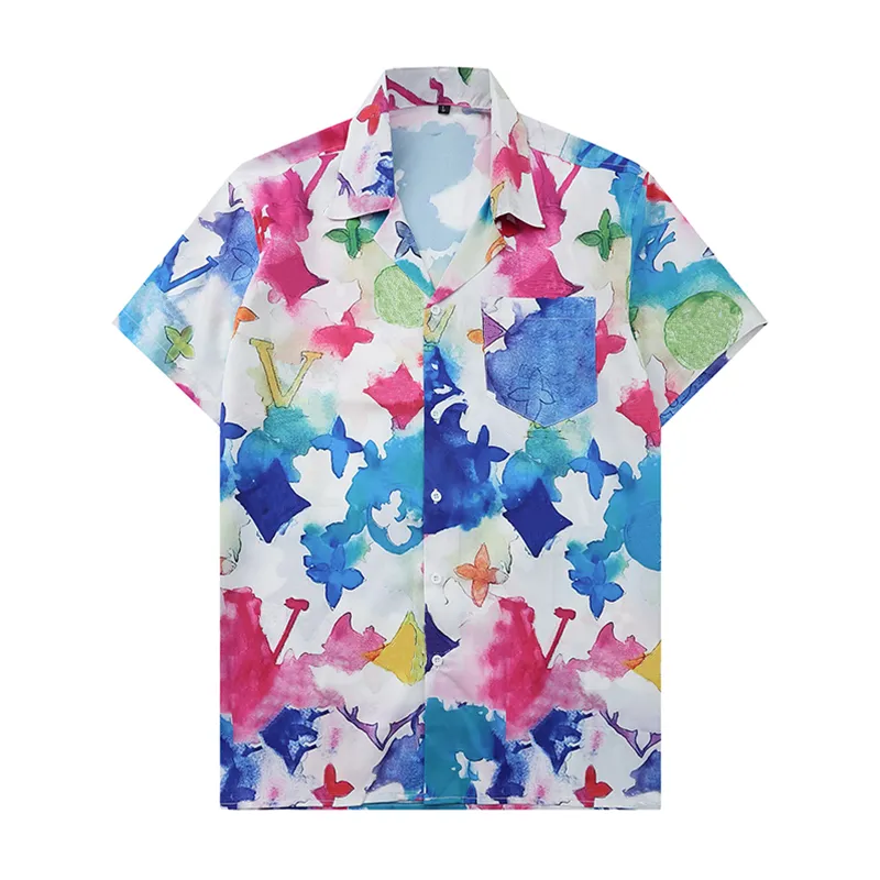 Мужские повседневные рубашки Летние топы в гавайском стиле Кардиган с пуговицами и лацканами с коротким рукавом Рубашка большого размера Блузки