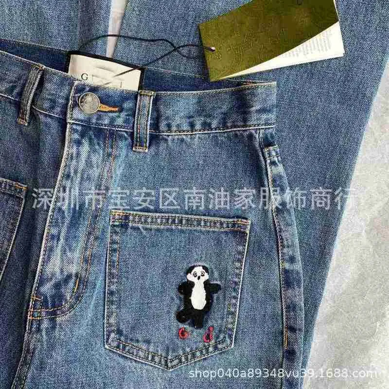 Damesjeansontwerper 22SS NIEUW G Humanoid Little Panda grafische jeans broek losse mode DK1U