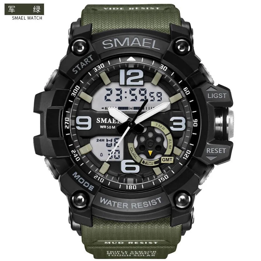 Smael SL1617 Relogio 남자 스포츠 시계 LED 크로노 그래프 손목 시계 군용 시계 디지털 시계 남자를위한 좋은 선물 Boy247d