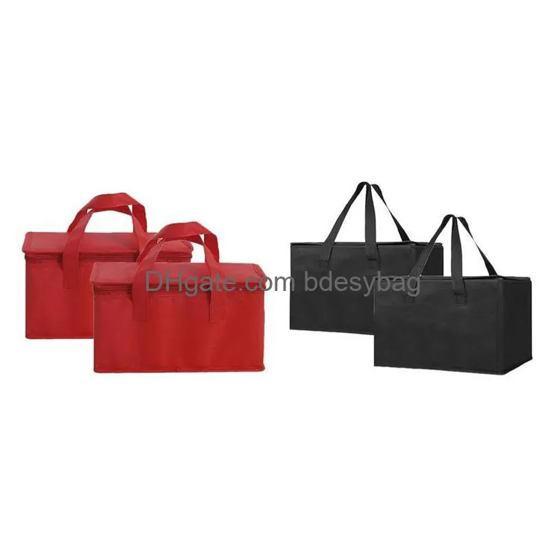 dinnerware sets 4x foldable cooler bag cake insulated aluminum foil thermal box waterproof ice pack delivery black red