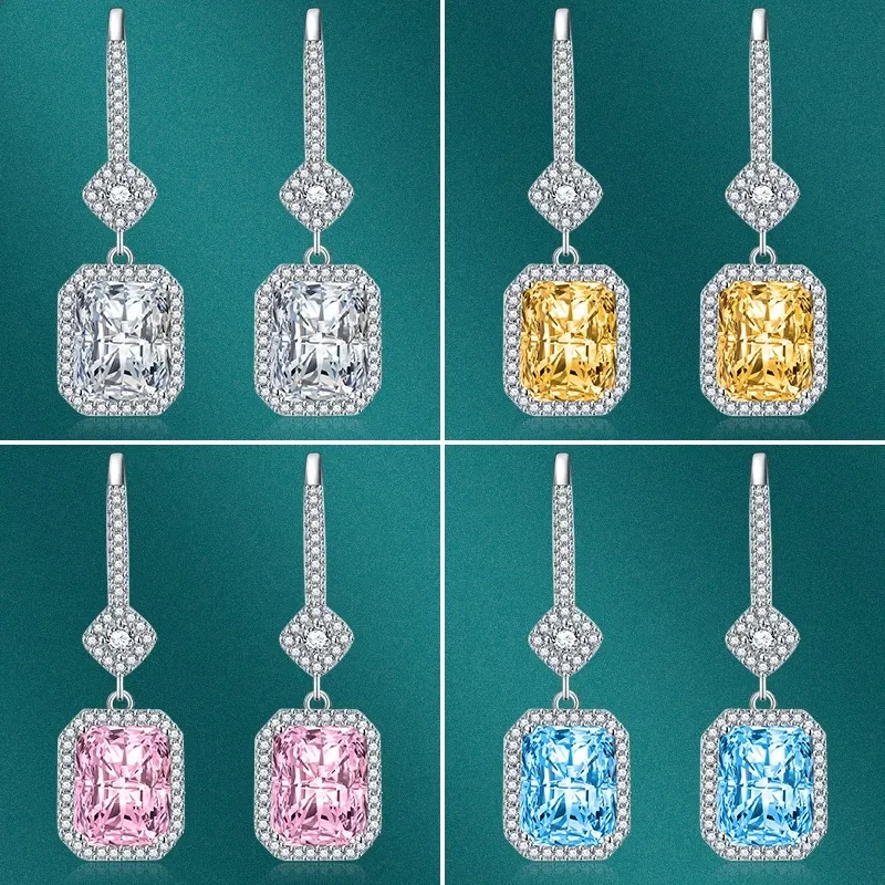 Nouveaux boucles d'oreilles pendantes de luxe pour dames incrustées de zircon cubique étincelant montrent votre charme unique bijoux de mode