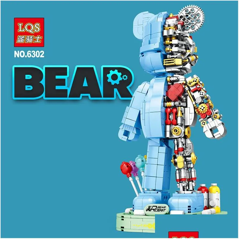 كتل أعلى بيع 1160pcs نموذج الدب مع إبداع الضوء الإبداعي 3D بناء ديي تعليمية الهدايا المصنوعة يدويا ل ADT دون أو dhnof