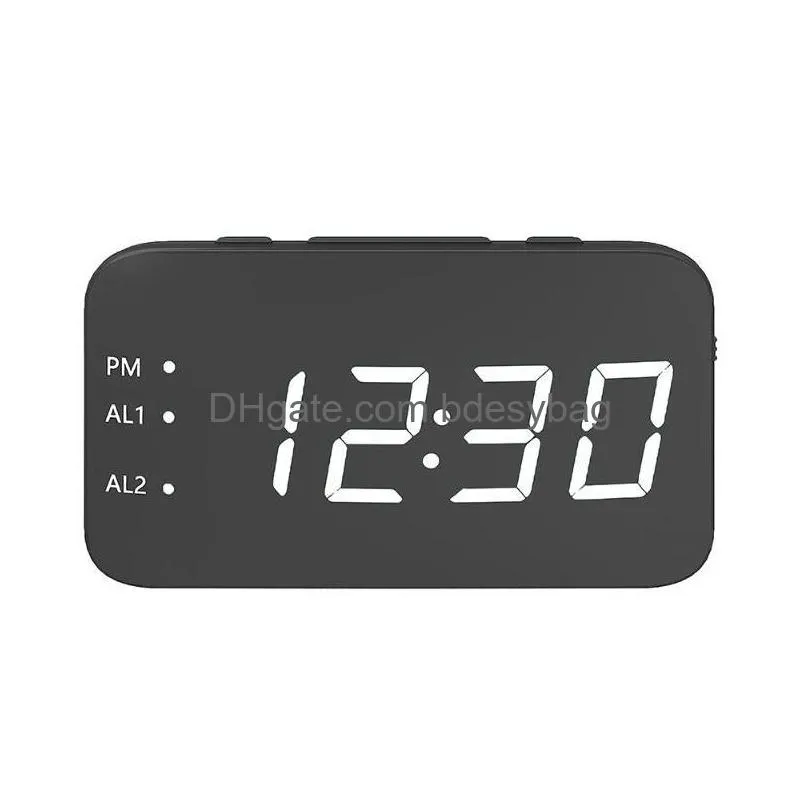 Desk Table Clocks Mini Lcd Display Digital Clock Bedroom Luminous Bedside Alarm Led Mtifunctional Tafelklok Decoration Bf50Dc Drop Dhvi3