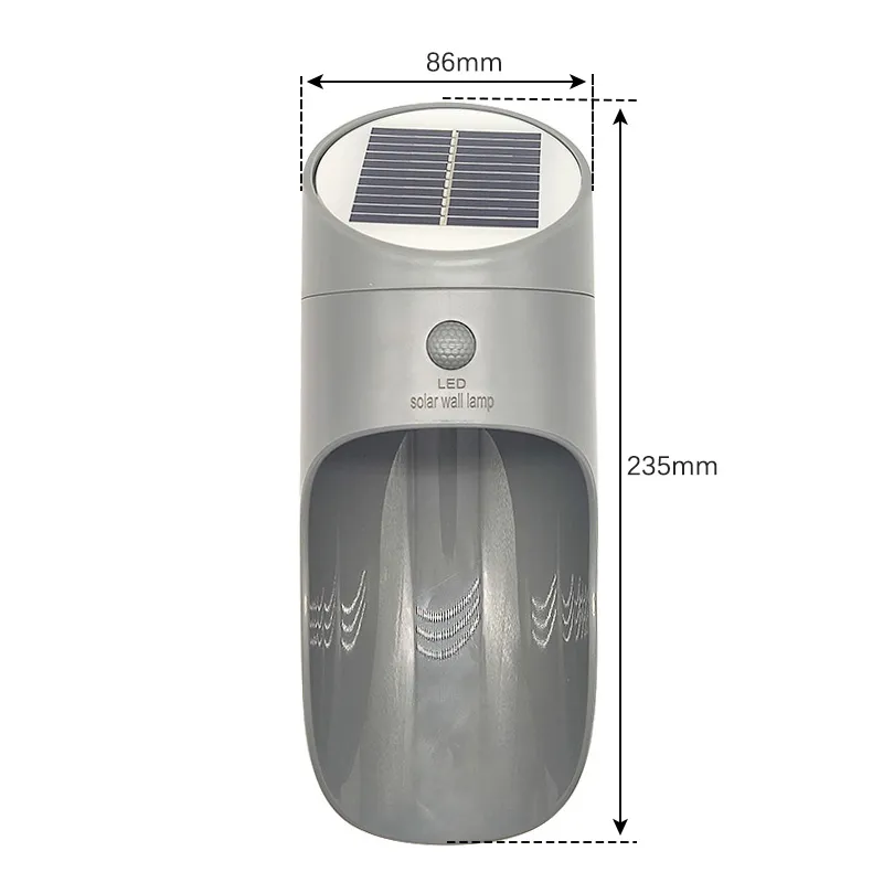 LED Solar PIR Motion Sensor Wall Lamp Street Light Outdoor Waterproof Energy Saving Street Path Family Garden Safety Light