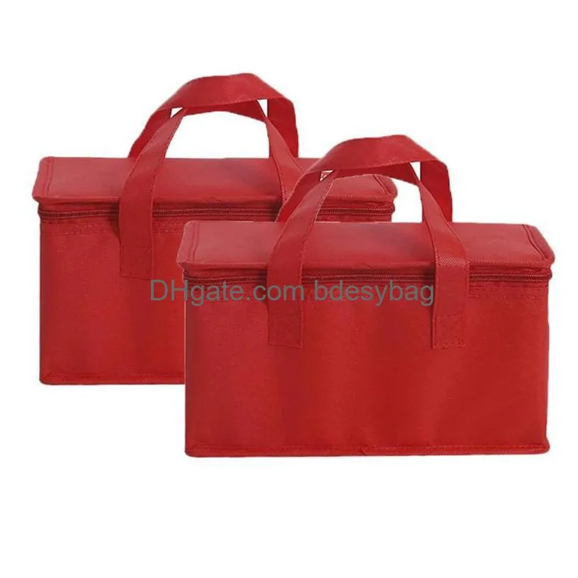 dinnerware sets 4x foldable cooler bag cake insulated aluminum foil thermal box waterproof ice pack delivery black red