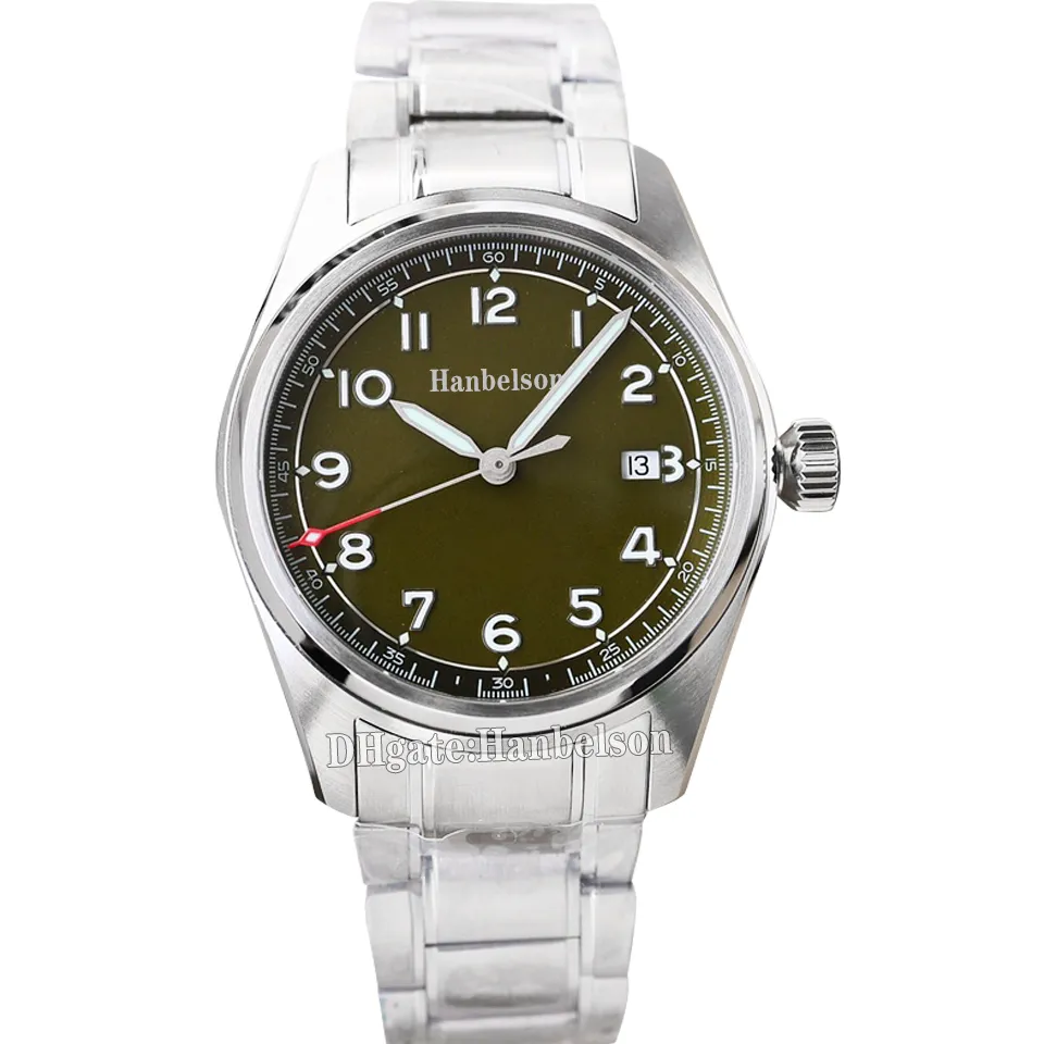 Męskie zegarek zielony 2824 Automatyczny ruch szafirowy szklany stalowy pasek zegarki 5 -gwiazdkowe zegarki 40 mm