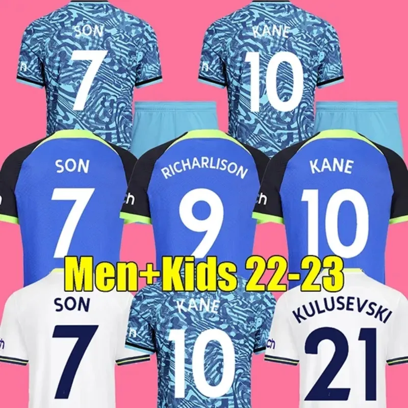 2022 2023 Kane Son Bergwijn Away Soccer tröjor