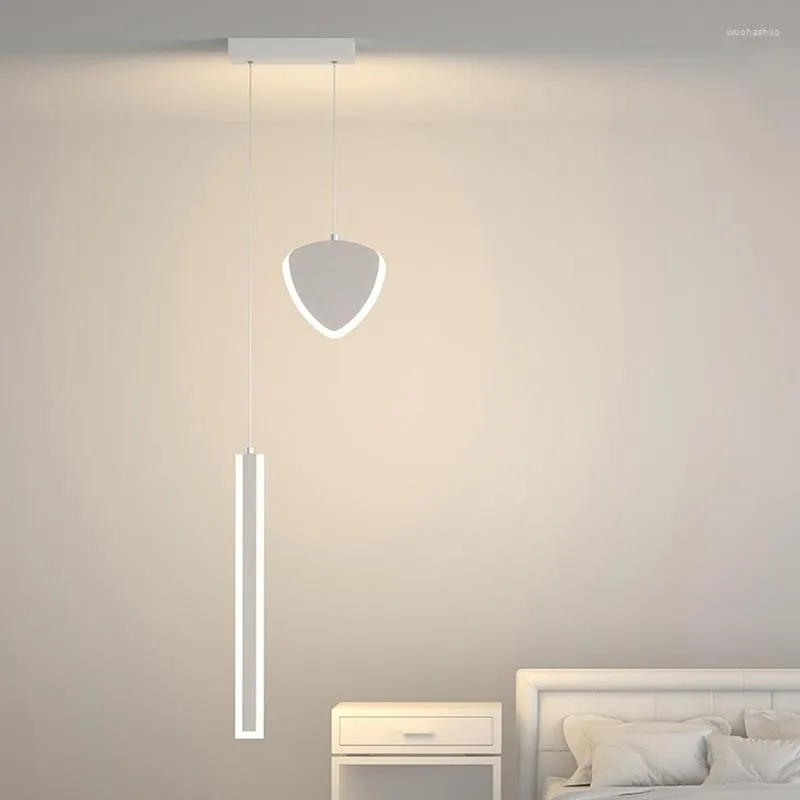 Lustres LED nordique minimaliste chambre en fer forgé lampes de chevet moderne salon fond mur décor petit lustre