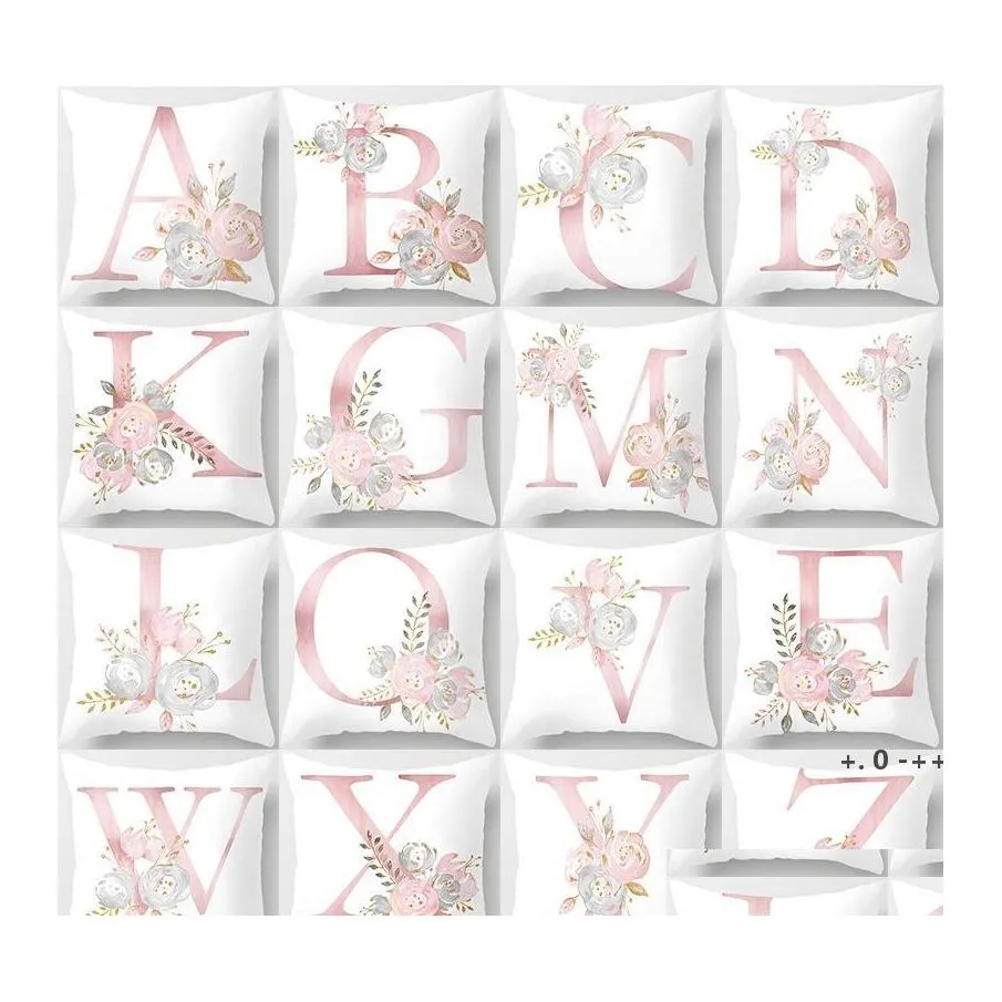 Cushion/Decorative Pillow Pink Letter Decorative Cushion Er Wedding Party Decoration Peach Skin Sofa Pillowcase Rrb12352 Drop Delive Otcm9