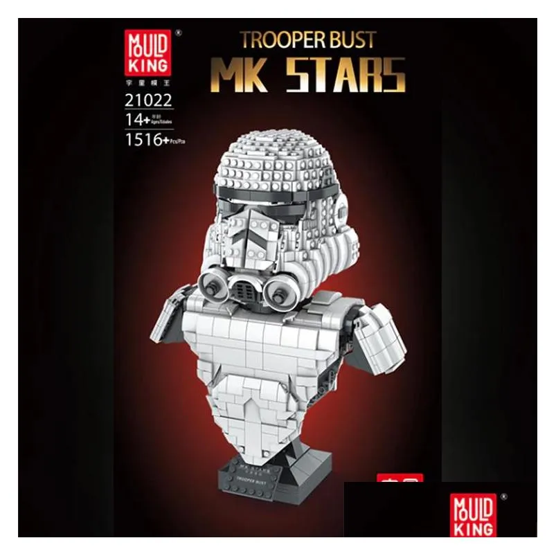 LEPIN BLOKS MOC MOD KING 21022 Trooper Bust Display Building Zestaw bez oryginalnego pudełka dla ADTS Collective Prezent Modelhy Drop Gelive Dhbxk