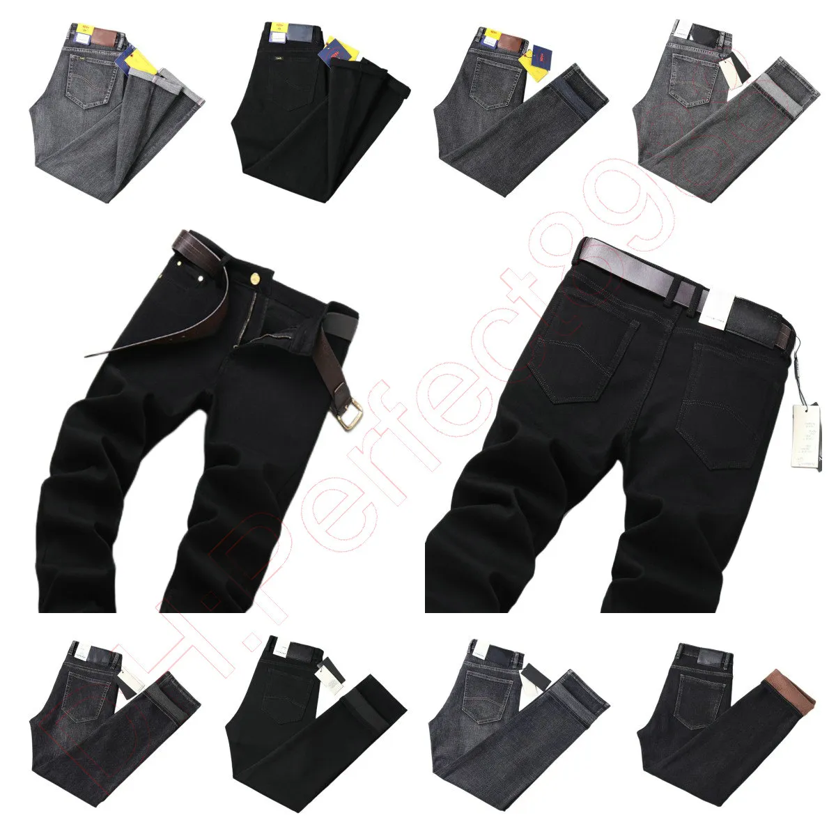 New JEANS chino Pantaloni pantalone Pantaloni da uomo Stretch Autunno inverno jeans attillati pantaloni di cotone lavati dritti business casual XL609