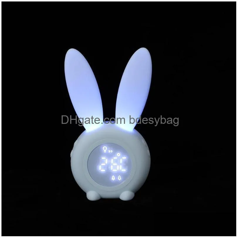 Desk Table Clocks 1 Pcs Led Display Alarm Clock Childrens Desktop Student Electronic Usb Battery Night Light Drop Delivery Home Ga Dhgtt