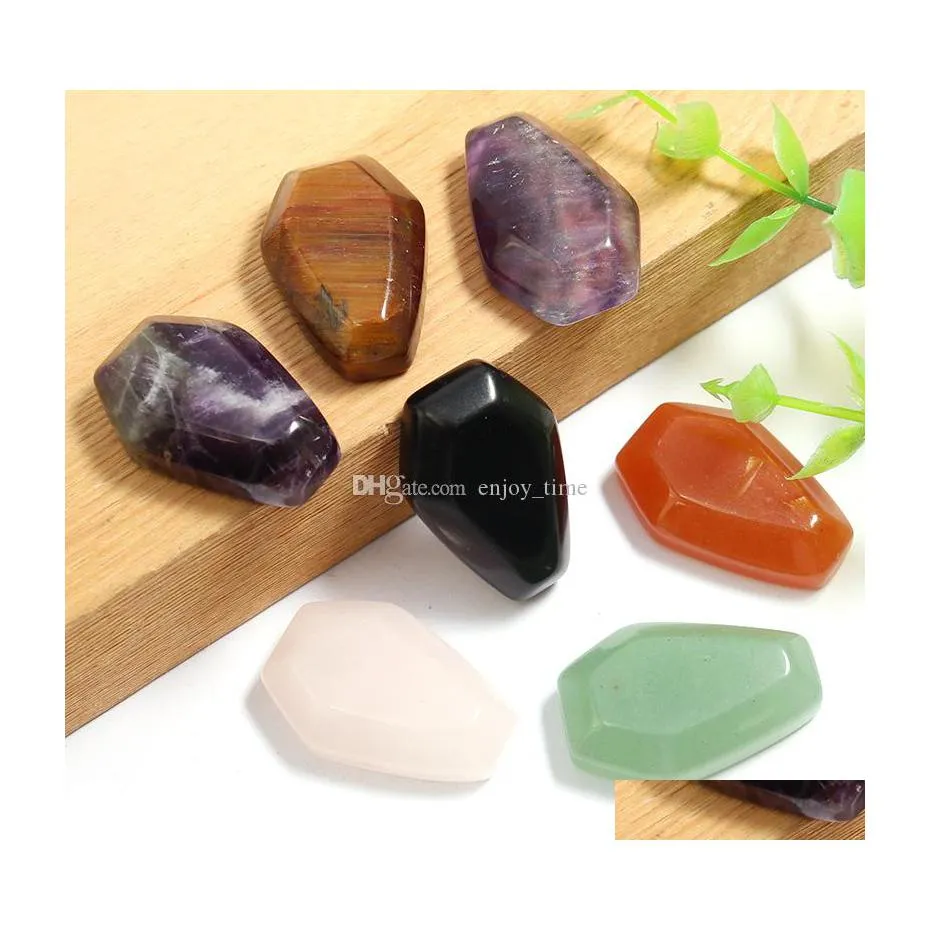 Pierre Cristal Naturel Forme De Cercueil Ornements Reiki Guérison Chakra Quartz Minéral Pierres Précieuses Tombées Gem Artisanat Décoration De La Maison Drop De Dhb5Q