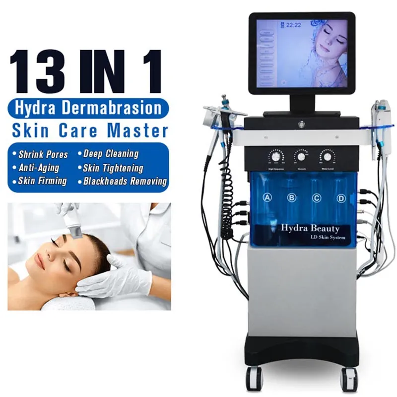 미세 박막 해소 수력 안면 스킨 케어 기계 산소 스프레이 건 Hydra Dermabrasion Scruber Deep Cleaning Facial Lifting Machine 2 년 와이토