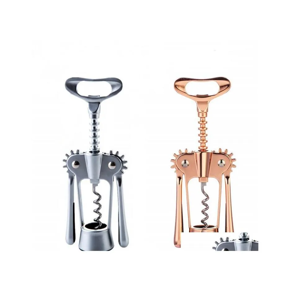 Rose Gold Wing Corkscrew Wine Opener Set In Zinc Alloy Kitchen Tool For