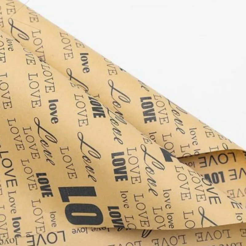 Kraft Paper Gift Wrap English Wrapping Paper Flowers Newspapers Retro