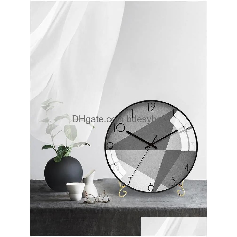 Desk Table Clocks Luxury Metal Smart Clock Mute Mirror Livingroom Electronic Digital Watch Masa Saati Home Decor Ek50Tc Drop Deliv Dhv7Z