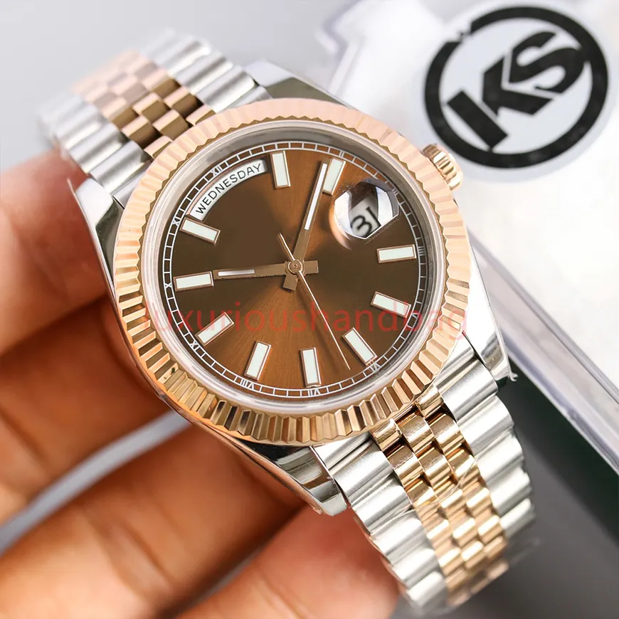 Luksusowy projektant męski zegarek 40 mm odporny na zarysowanie niebieski krystalicznie powiększony kalendarz ze stali nierdzewnej 904L w pełni automatyczny Montre de Luxe Classic Fashion Gift Factory