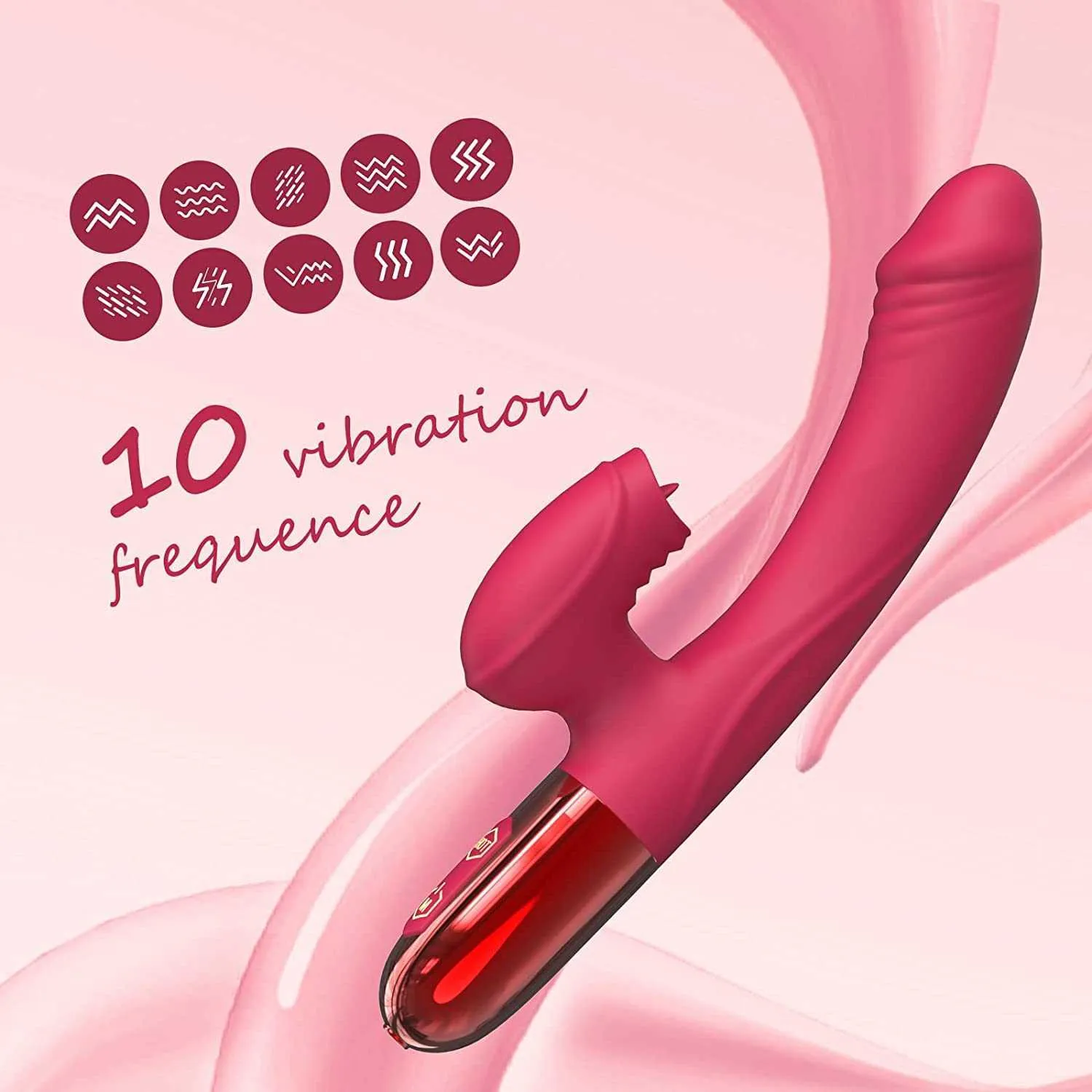 Masturbator Sex Toy Heating Rabbit Vibrator for Womens Pleasure Clitoralis Stimulator 10 Powerful Vibration Mode with Licking G Spot Female Adult SM19