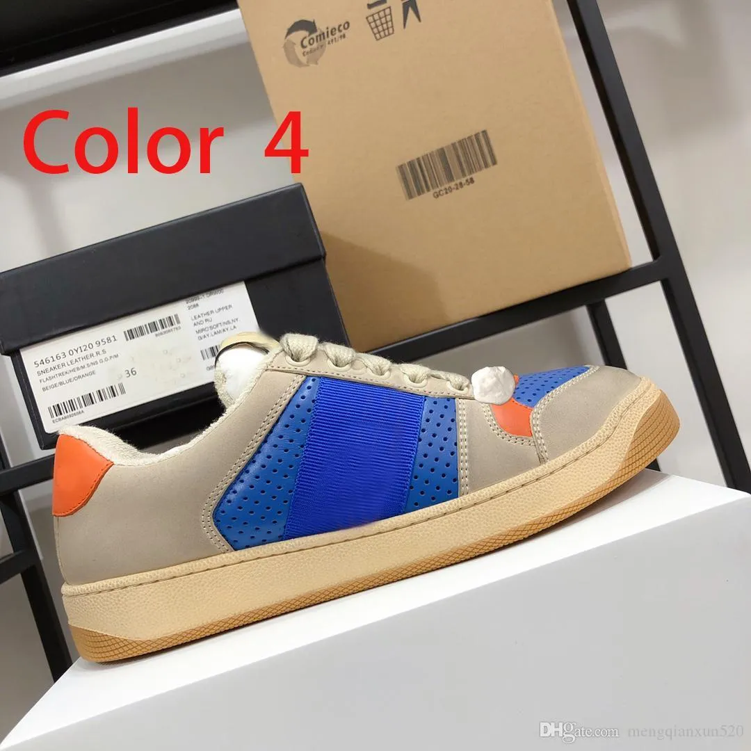 Casual Shoes Running Trainers Woman Shoes Gym Sneakers Women Travel Lace-Up Sneaker 100% Leather Fashion Lady Flat Platform With Box Large Size 35-41-42-45