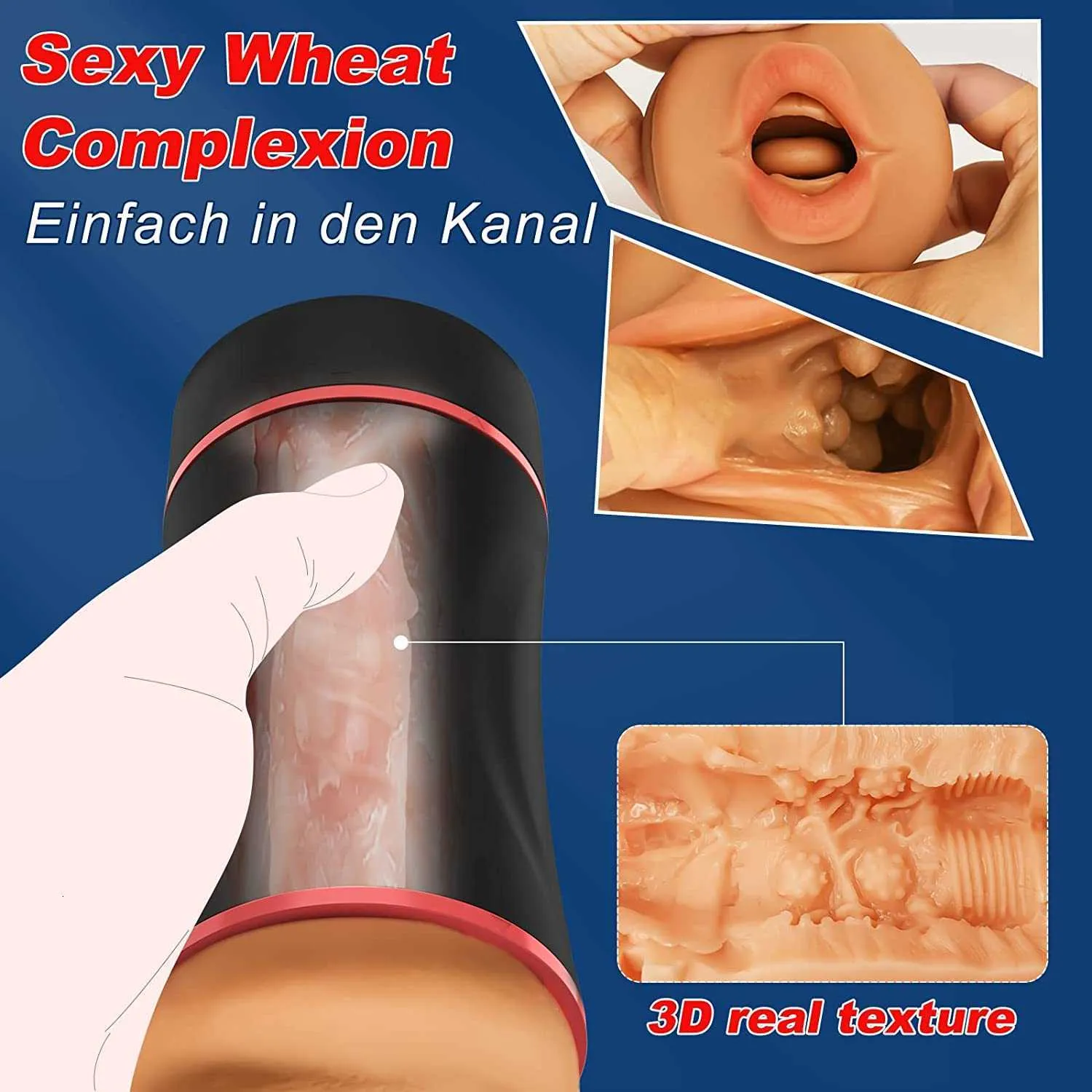 Masturbator Sex Toy 2 in 1 mannelijke masturbatie beker volwassene voor mannen dubbel eindigde bruine huid super zachte stroker pocket pussy met mond en vagina 2OM7