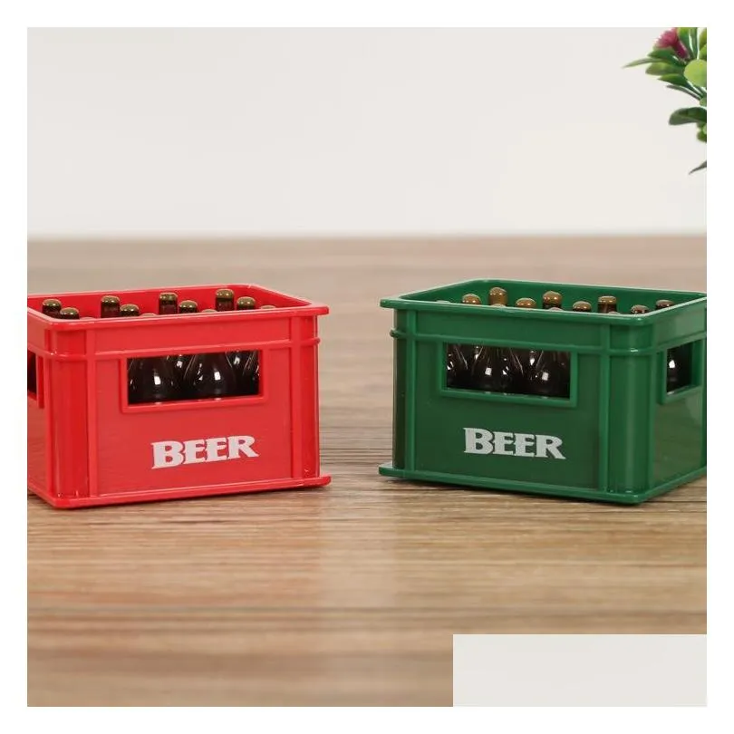 Openers Red And Green Beerbox Shape Bottle Opener Custom Creative Threensional Beer Plastic Box Bottleopenercustom Logo Drop Deliver Dhwed