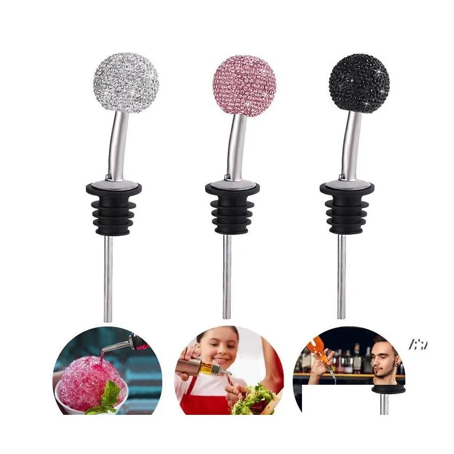 Bar Tools Diamond Wine Pourer Tool Creative Crystal Stoppers Home Champagne Decorative Bottle Stopper Rra12732 Drop Delivery Garden Otvr1