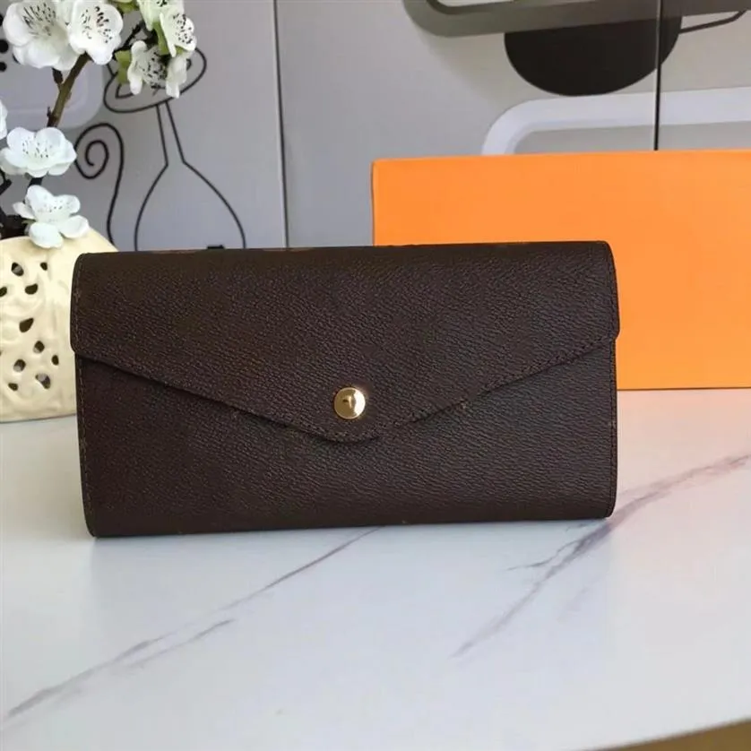 2021 Luxury Design plånbok damer äkta läder långa plånböcker högkvalitativa fällbara myntväskor fällbara mapp passhållare ph236x