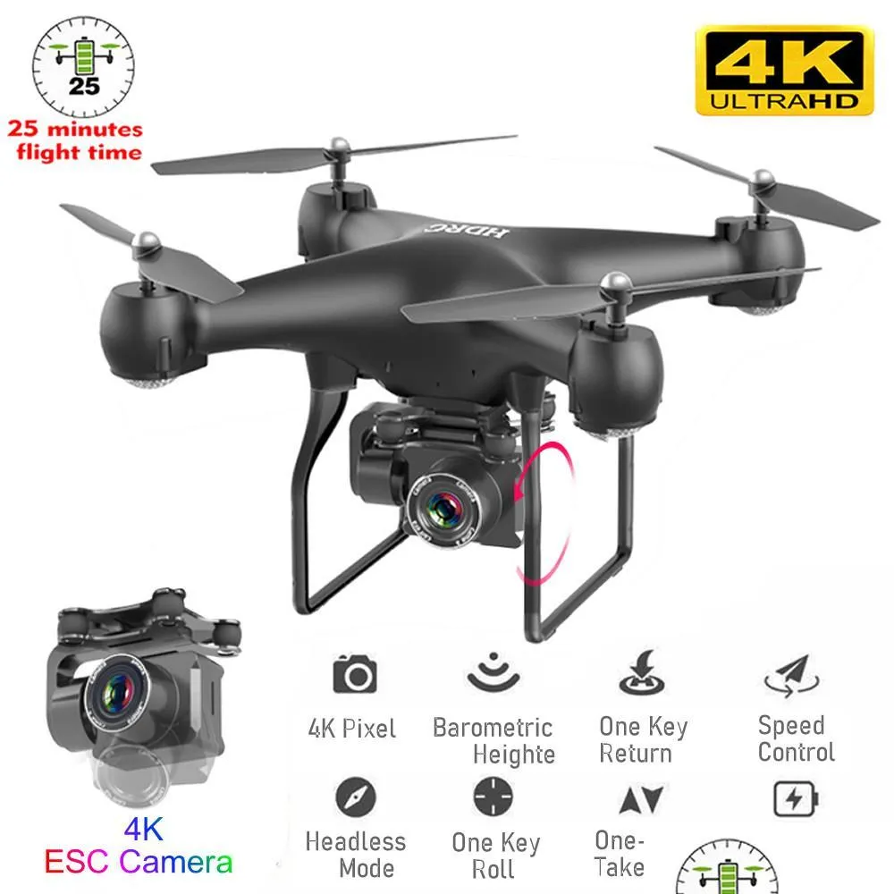 Electric/RC Aircraft RC Drone Quadcopter UAV met camera 4K Professional wideangle luchtpografie Lange leven afstandsbediening Remote Control Fly Wing Dhybt