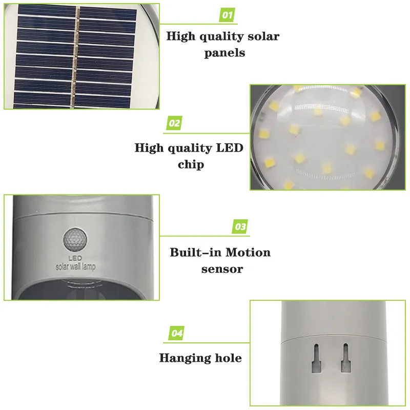 114 LED Solar Light Outdoor Solar Lamp PIR Motion Sensor Wall Light Waterproof Solar Garden light