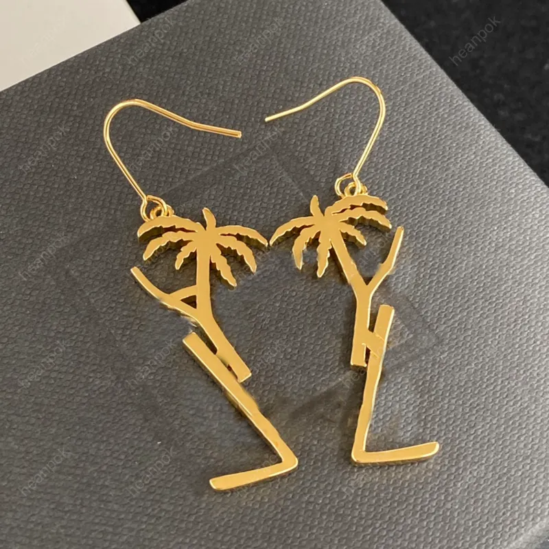 Femmes Moucles d'oreilles StudS Designer Jewelry Palm Tree pendentif 925 Silver Earring Y Party Studs Gold Hoops Engagement pour la mari￩e