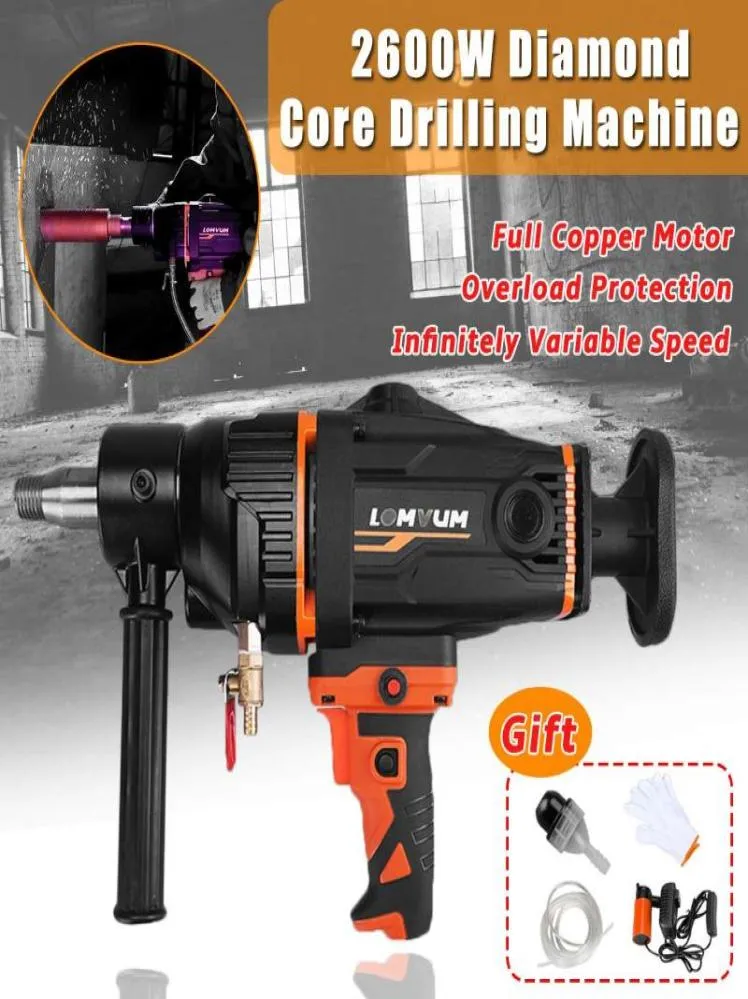 2600W 280mm Electric Drill Diamond Core Drilling Machine High power Handheld Concrete Machine with Water Pump Accessories4275165