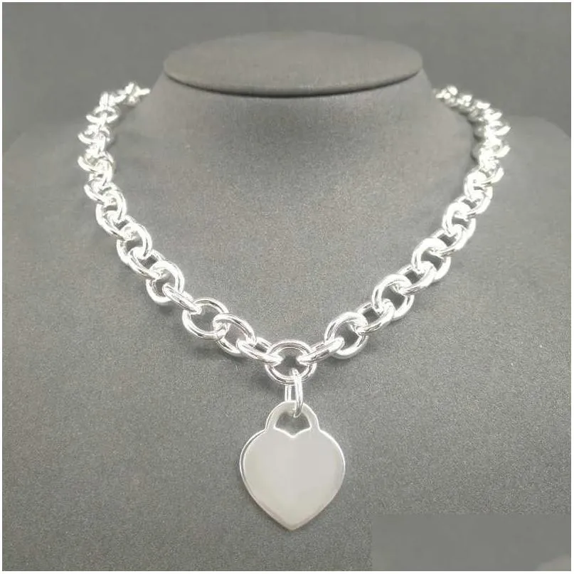 Pendant Necklaces S925 Sterling Sier Necklace For Women Classic Heartshaped Charm Chain Luxury Brand Jewelry Q0603 Drop Delivery Pend Dhayx