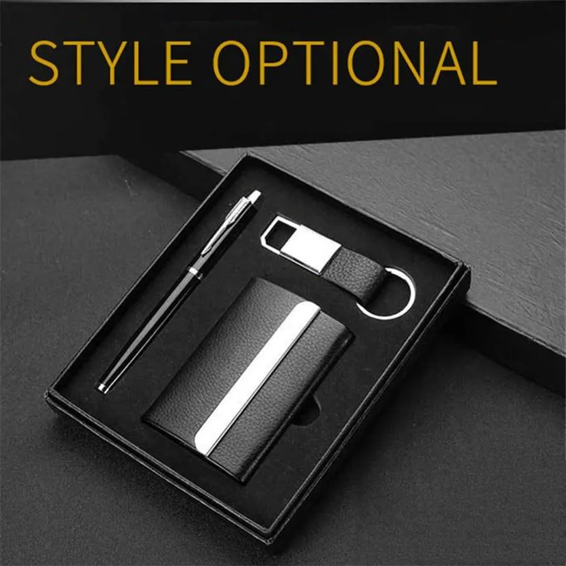 Card Holders Bycobecy 2021 Business PU Holder Set Pen Key Organizer Case Multi High Quality Metal Luxury Gift231B