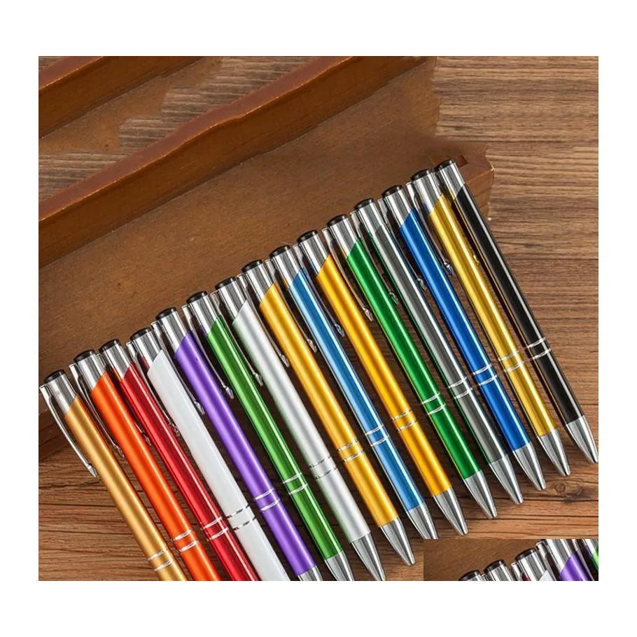 Kugelschreiber Metallpresse Stift Mode Langlebig 1,0 mm Schulbüro Schreibbedarf Werbung Anpassen Geschäftsgeschenk Drop Deliver DHYPQ