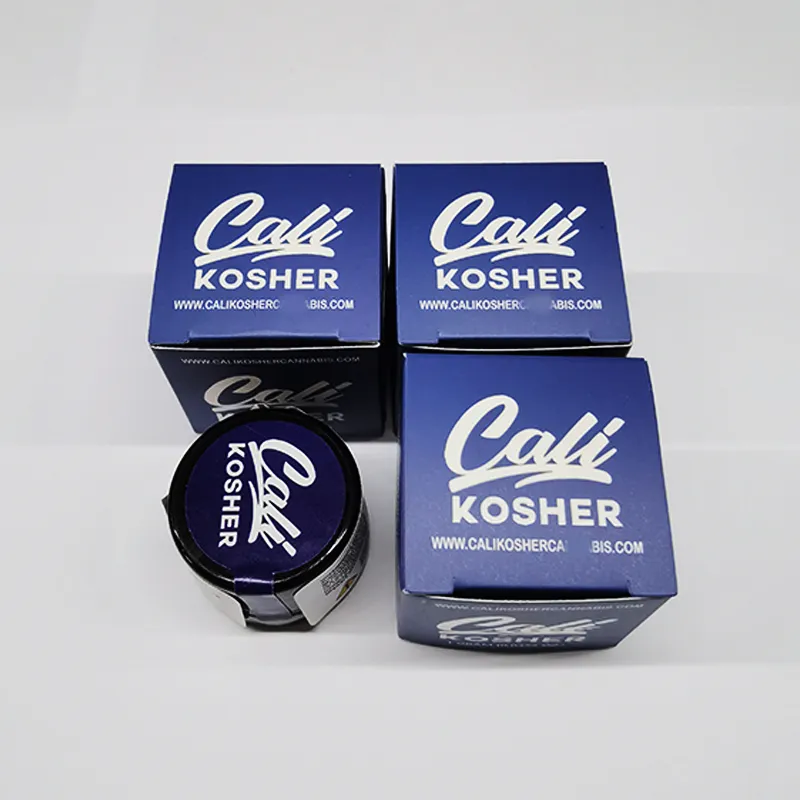 Cali Kosher 1G Live Resin Verpackungsglas für Sauce Badder 1g Box Paket 0,035oz Behälter Kolophonium Großhandel Kindersichere Kappen mit Etikett