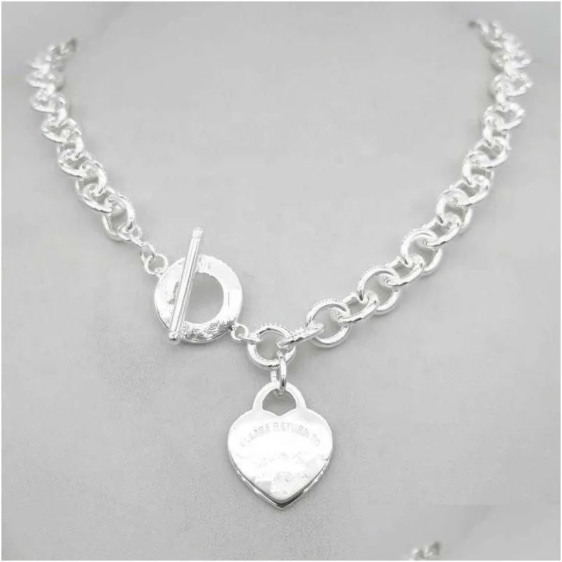 Hanger Kettingen Ontwerp Man Vrouwen Mode Ketting Ketting S925 Sterling Sier Sleutel Terug Naar Hart Liefde Merk Charm Met Doos Drop Deli Dhpop