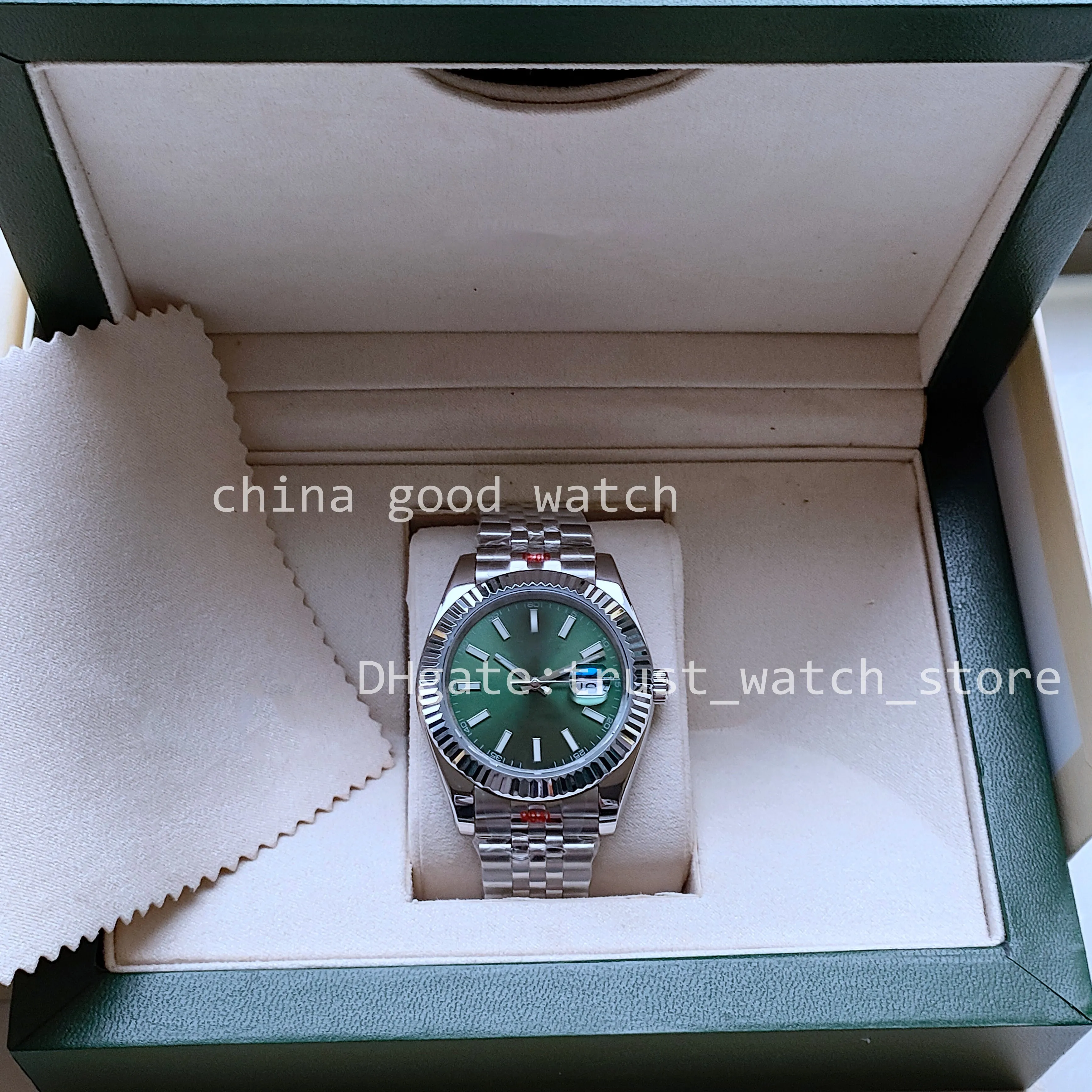 Mens of Watch Anniversary New Automatic Movement 41mm Watch Mint Green Dial Classic 904L Steel Watches New Jubilee strap Diving Wristwatches With Original Box