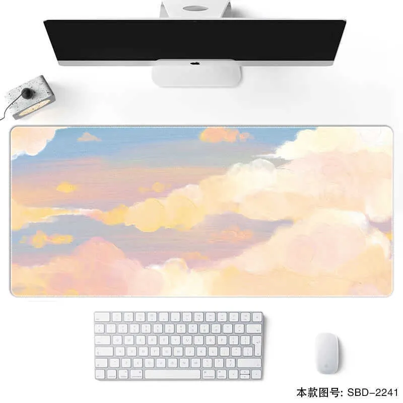 Morandi Color Mouse Pad Ins Tide Stora Game Computer Keyboard Office Long Table Mat Kawaii Desk för Teen Girls Bedroom