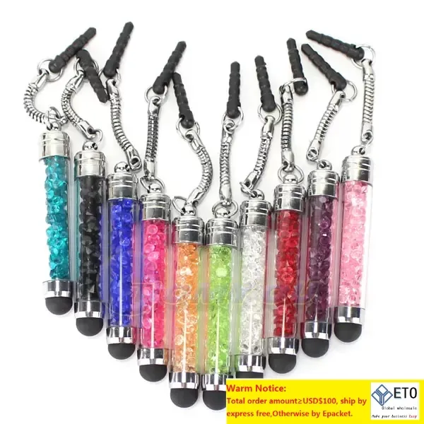 Luxury Diamond Crystal Touch Screen Capacitive Stylus Ball Bling Pen Pens For Cellphone iphone PC Tablet iPad