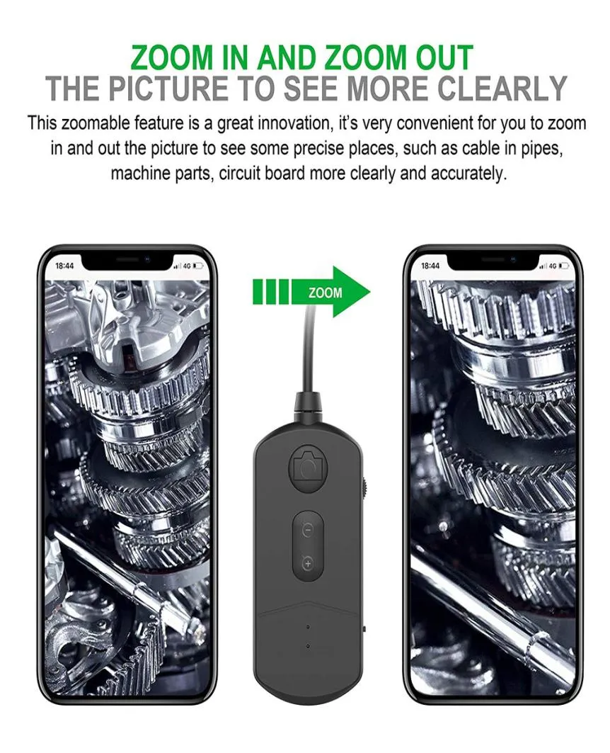 5m kabel draadloze endoscoop camera semirigide inspectie cam wifi borescope 20 mp HD slangcamera voor Android iOS iPhone Cam PQ8997057