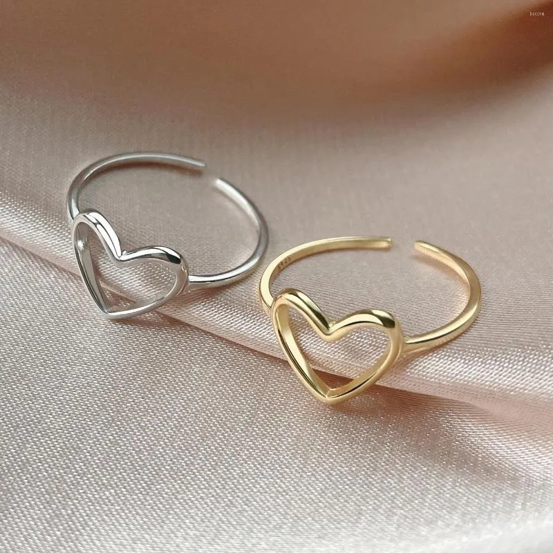 Pierścienie klastra minimalistyczne 925 Sterling Silver Love Regulted Pierścień dla kobiet 2022 Prosty cienki o grubości 18 -karatowej złotej biżuterii