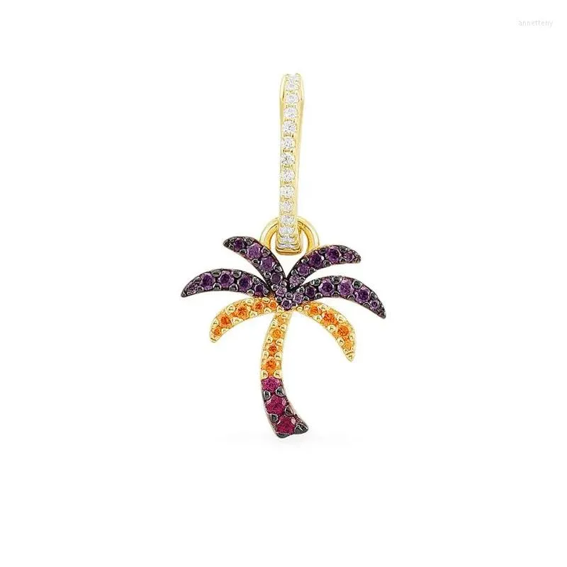 Dangle Earrings SOELLE Fashion Real 925 Sterling Silver Single Multicolor Palm Tree Earring Pave Zircon Stones 1pc For Women Fine Party